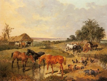 horse cats Painting - Country Life John Frederick Herring Jr horse